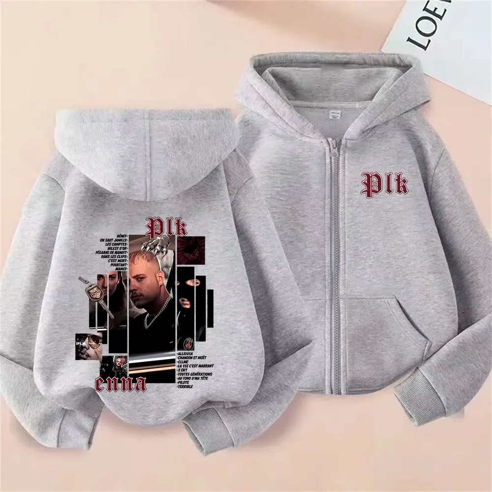 Mens Fashion Zip Up Hoodies - Rapper Plk Album Cover Graphic Zipper