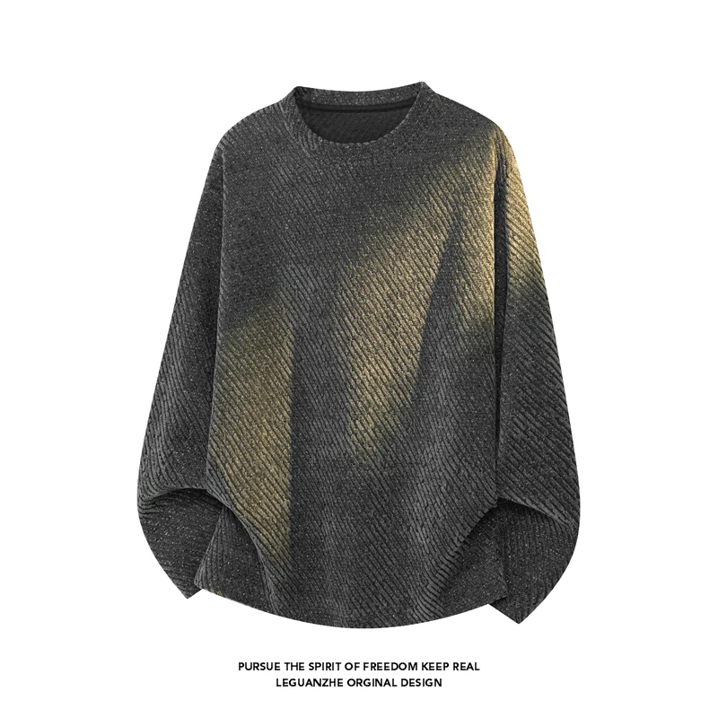 Men Diagonal Stripe Textured L - Men'S Fashion T Shirts 评论和价格