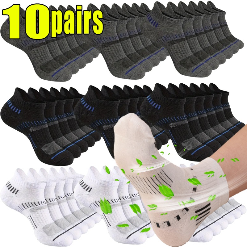 1-10pairs Breathable Mesh Men  - Socks Ankle Men 评论和价格