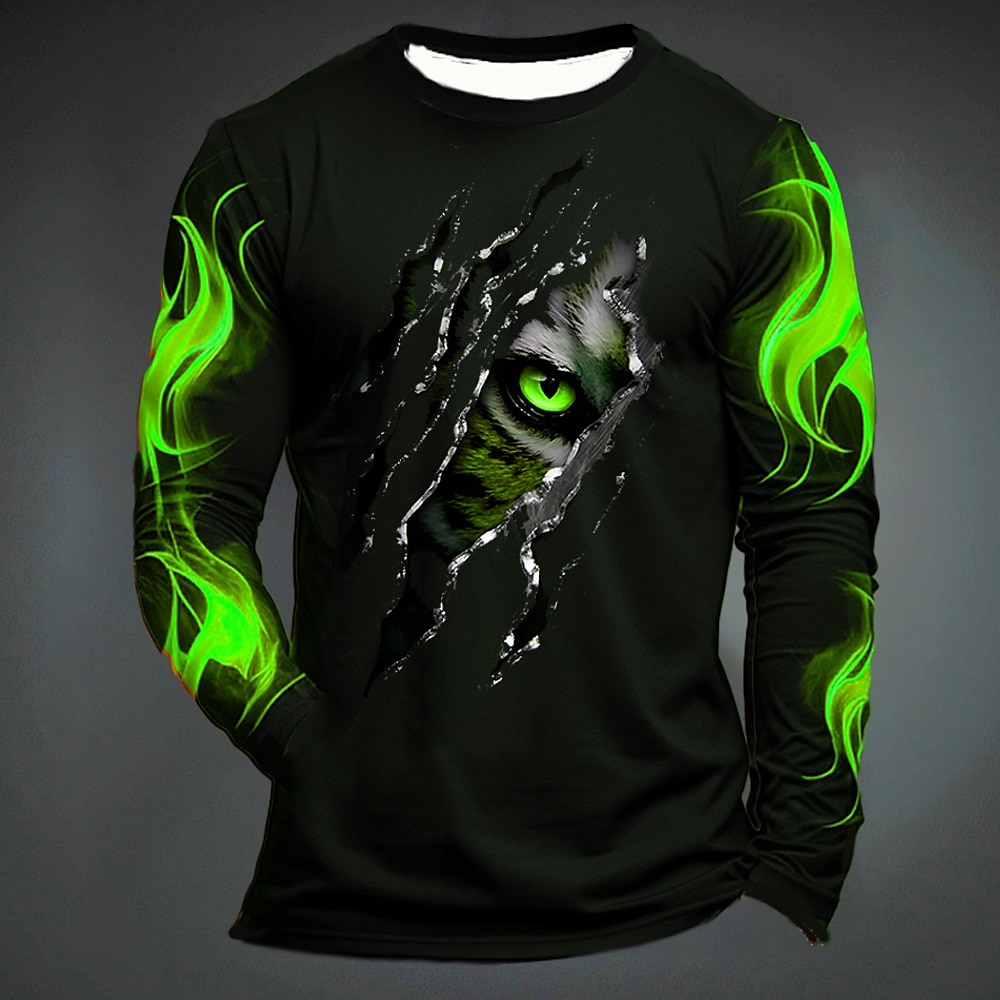 Funny Tiger Print T Shirt For  - Mens Fashion Clothes 评论和价格