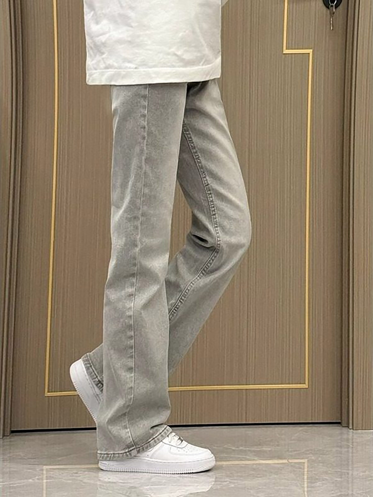 Smoke Grey Straight Leg Slim F - Men'S Fashion Grey Jeans 评论和价格