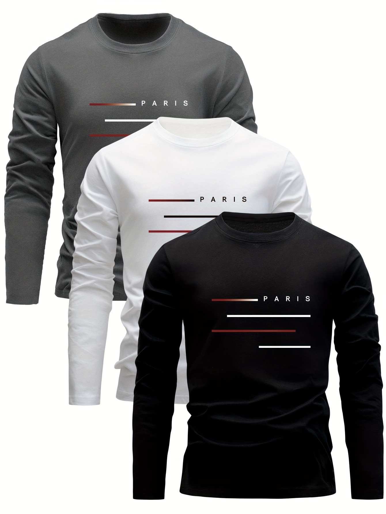 100% Cotton Men's Long Sleeved - Men'S Fashion T Shirts 评论和价格
