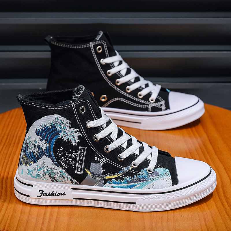 Men Shoes High-Top Canvas Shoe - Mens Fashion Trainers 评论和价格