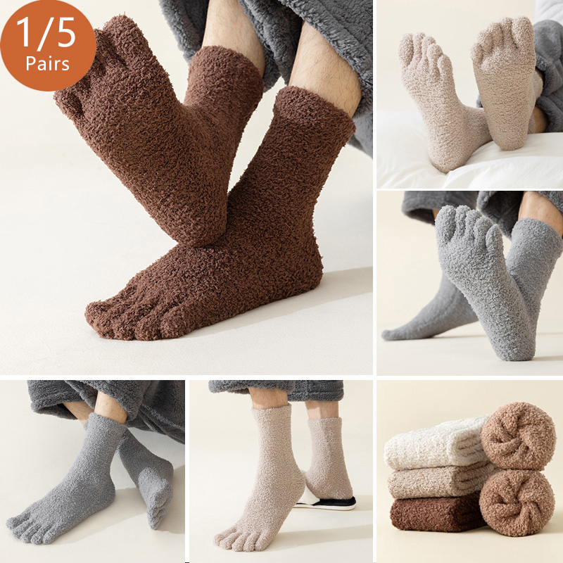1/5 Pairs Mans Thermal Toe Soc - Socks Ankle Men 评论和价格